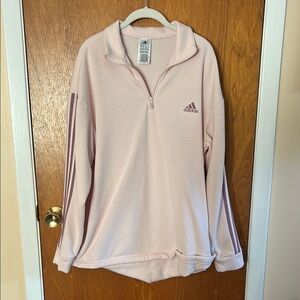 Adidas Pink Quarter-Zip Pullover Sweater